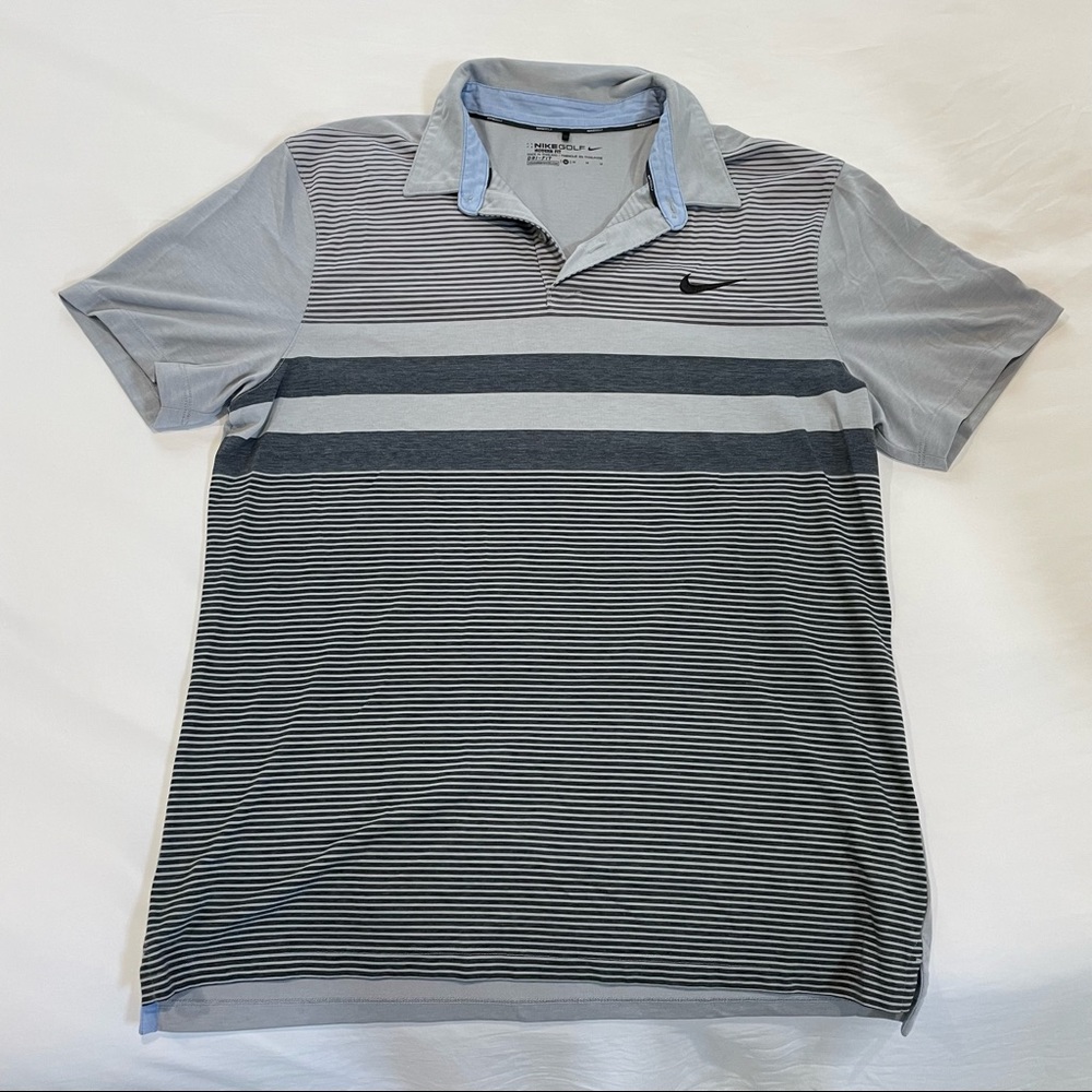 Nike Golf Modern Fit Dri-FIT Gray Striped Polo